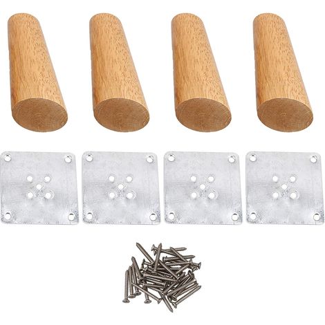 12cm Hauteur Bois Couleur Oblique Tapered Reliable Bois Armoires De Meubles Jambes Canapé Pieds Paquet De 4 (1/5)