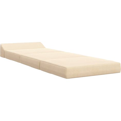 Divano Letto Sofa bed Pieghevole Crema 200 x 70 x 10 cm Tessuto in Cords (1/5)