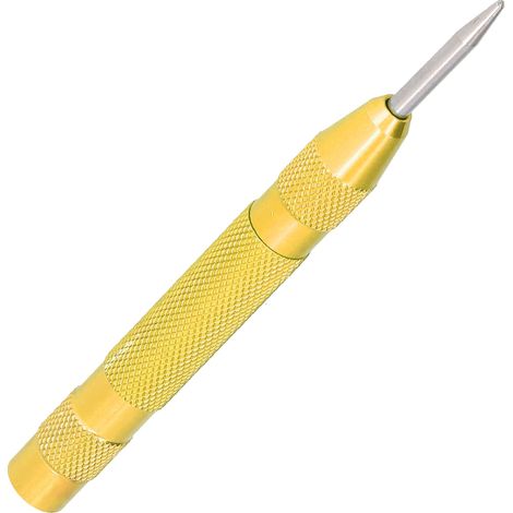 Pointeau automatique pour acier trempé, embout pointu détachable, outil de pointage à force réglable, jaune.