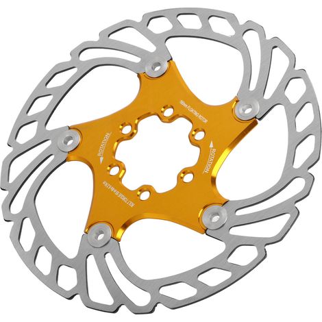 Disque de frein flottant 16cm pour vélo de montagne/route, 6 trous, plaquettes dorées, pièces de réparation (1/5)