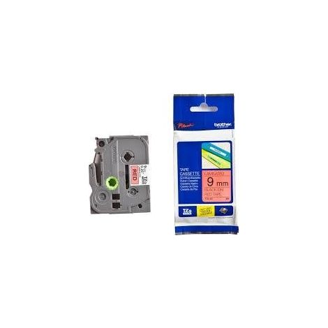 Cinta Laminada para Rotuladoras Brother TZE421 Negro/Rojo 9 mm