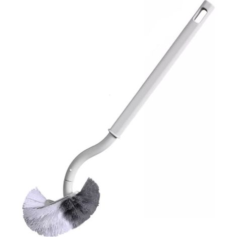 Lot de 2 brosses de toilette, brosse de toilette avec nettoyeur de bords, brosse de toilette incurvée (1/5)
