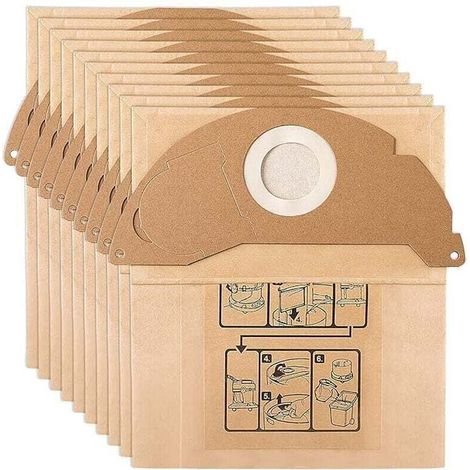 15 Sacs pour Aspirateur Karcher WD2 MV2 6.904-322.0 WD 2.200 WD2250 A2004 A2054 A2099,Remplacement pour Aspirateur Karcher (1/4)