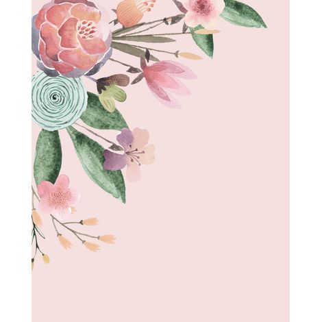 papier peint panoramique fleurs rose - Komar (1/3)