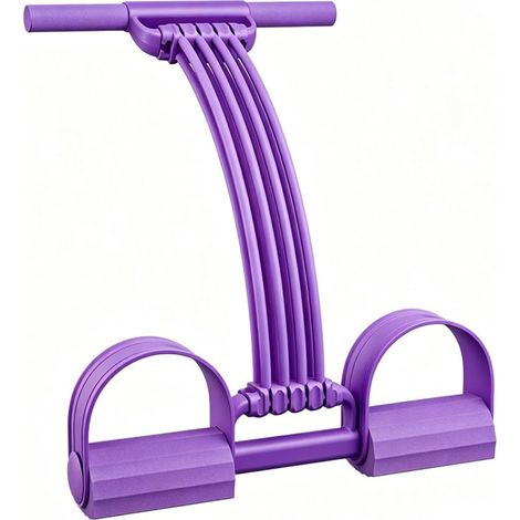 Bande de résistance à 8 brins avec poignées - Corde de tension multifonction - Pour entraînement complet du corps et étirement de yoga - Violet (1/5)