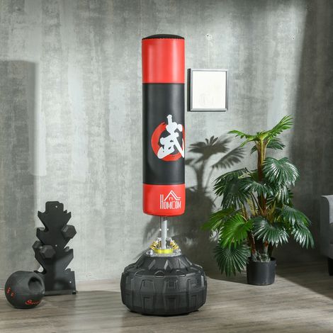 Sac de boxe sur pied pour adultes, sac de boxe sur pied de 180 cm avec 10 ventouses, sacs de kickboxing pour l'entraînement de muay thai, MMA et fitness, pour la maison, la salle de sport et le gym à  (1/5)
