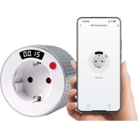 (WIFI02) WiFi Connected Socket, Countdown Timer Socket Timer from 1 Minutes to 24 Hours Electrical Socket Timer Electrical Socket Programmer with Timer 3680W 16A for Household Appliances (1/5)