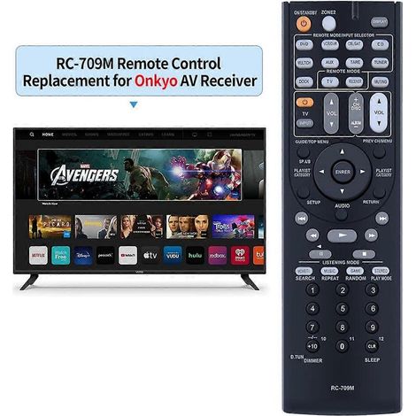 Ersatzfernbedienung RC-709M für Onkyo AV-Receiver RC-737M, RC-765M, TX-SR507, TX-SR606 und TX-SR607 (1/4)