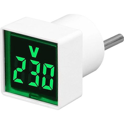 Voltmètre numérique testeur de tension avec affichage LED, prise UE, vert (1/5)