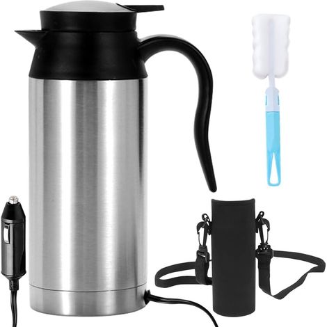 Bouilloire de Voiture en Acier Inoxydable 12V 750ml Bouilloire de Voyage pour Voiture Bouilloire Voiture Allume-cigare Portable Camping Voyage (1/5)