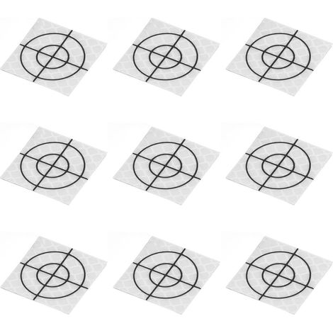 Packung mit 100 selbstklebenden, reflektierenden Harzaufklebern (3x3 cm) für Tachymeter-Vermessung, retroreflektierende Aufnäher (1/5)