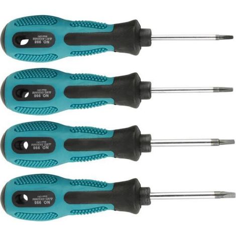 Tournevis Triangle - Acier Chrome-Vanadium - Manche Ergonomique PP - Antidérapant - Magnétique - 4 Pièces (1/4)