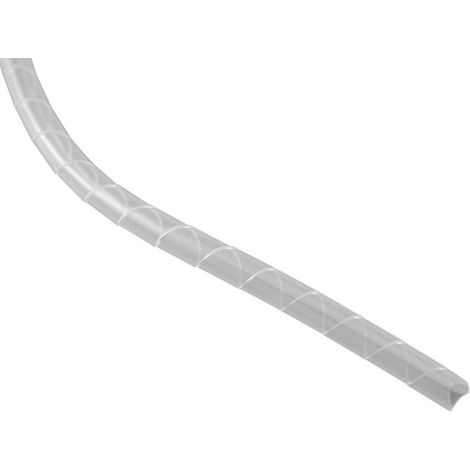 Gaine de câble spiralée RS PRO, Ø 12mm 32mm, en Polyéthylène Gris, Sans halogène ( Prix pour Bobine de 5 Mètres )