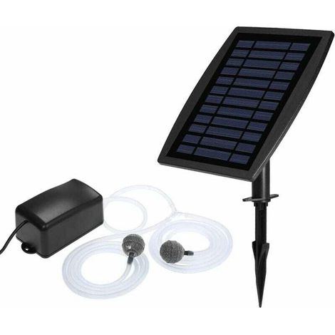 Solar-Wasserpumpe mit Sauerstoffbelüfter für Springbrunnen, Solarbelüfter für Teiche und Aquarien, Solar-Sauerstoffpumpe, Belüftungsrohr für Teiche und Aquarien, Luftblasenstein (1/4)