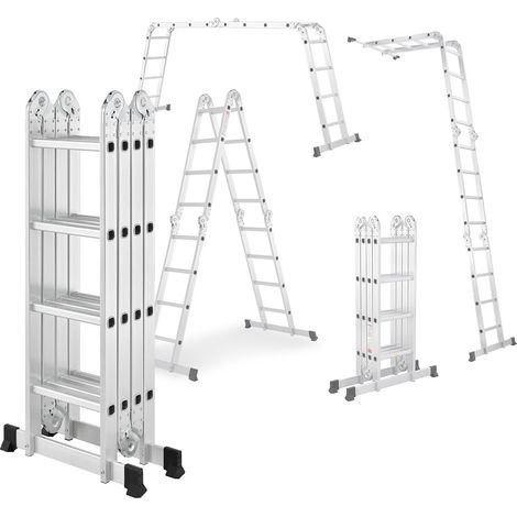 Échelle Multifonctions BM TOOLS BMT-4X4-MULTI en ALU, 4x4 marches - 4,65 m de Long. / Pliable - jusqu'à 150 kg - articulée