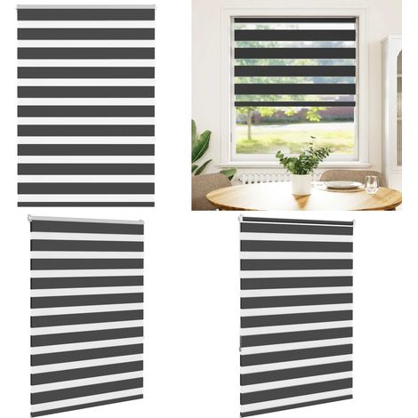 vidaXL Zebrarollo Schwarz 115x150 cm Stoffbreite 110,9 cm Polyester (1/5)