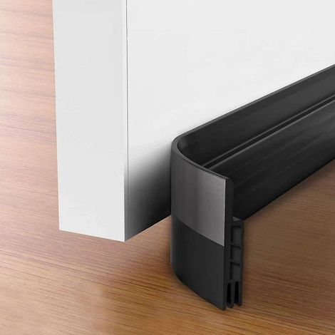 Lot de 2 joints d'étanchéité pour portes extérieures et intérieures, joint de bas de porte, isolation contre la poussière et le bruit, coupe-froid, isolant (1/5)