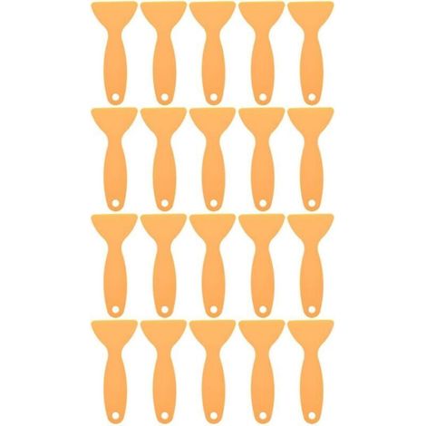Lot de 20 Raclettes Triangulaires en Plastique Jaune, Grattoirs Compacts pour Film Adhésif de Voiture, Outil Multifonction pour Film Vinyle, Pose et Retrait D’Autocollants (1/4)
