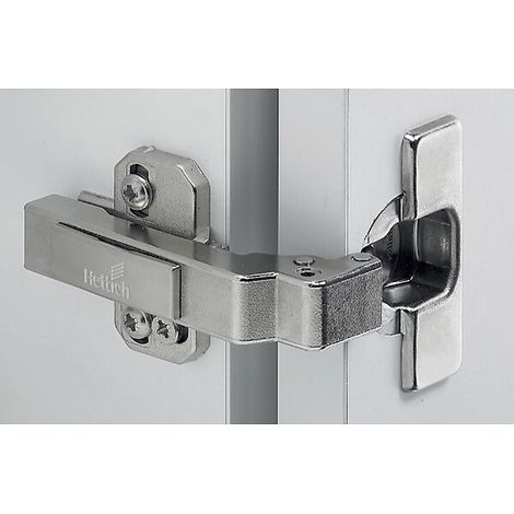 Hettich – Charnières invisibles 95° pour meubles – Zamak nickelé et acier nickelé – Épaisseur de porte 14-28 mm – Réglage intégré +2/-2 mm (1/2)