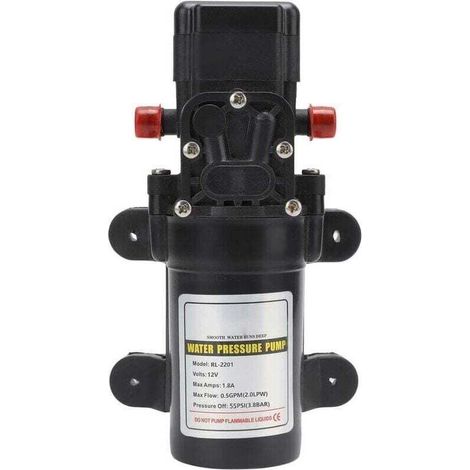 Selbstansaugende Frischwasser-Membranpumpe, Hochdruck-Membranpumpe für Wohnmobile, Wohnwagen, Boote, industrielle Hochdruck-Drehkolbenpumpe (RL 2201 12V) - Crezuo
