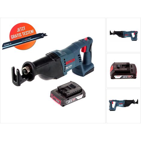Lama per sega a nastro in metallo duro Bosch GSA 18V-LI 18 V + 1x batteria 2,0 Ah - senza caricabatterie