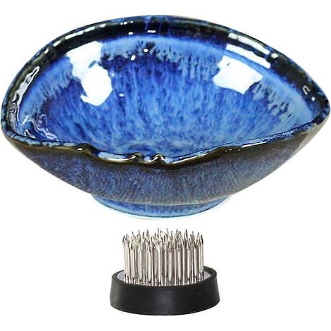 Mini pot de fleurs en céramique bleue pour culture hydroponique (1 pot) - Compact et durable (1/5)