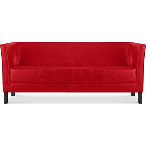 KONSIMO ESPECTO Modernes Sofa 3 Sitzer aus Kunstleder, rot (1/5)