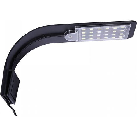 BEBUSINGOTO Lampe LED ultra-petite pour petits aquariums, mini lampes à pince pour aquarium, avec 24 LED blanches, pour aquariums de 30 à 40 cm, 10 W (noir) (1/5)