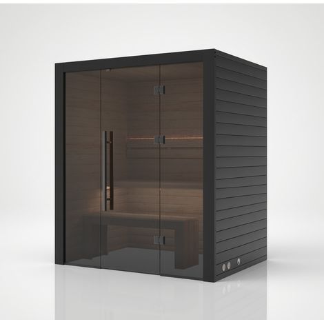 Hekla Traditional 160 Nero Sauna für 2-3 Personen Saunakabine 160x120x210 cm (1/5)