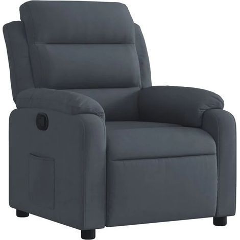 Fauteuil lounge en velours gris foncé (1/5)