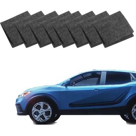 Paquete de 8 paños reparadores de arañazos para coches con nanobrillo, paño mágico nano multiusos, paño antiarañazos mejorado de 2024 para reparar pequeños arañazos en coches (negro y gris, 20x10 cm) (1/5)