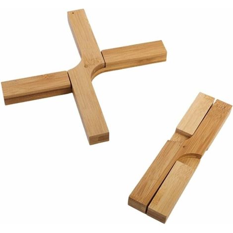 Trivet Pliable - En Bambou Naturel - Résistant À La Chaleur Jusqu'à 200 °C - Pour Casseroles Et Poêles - Lot De 1