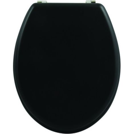 Tapa de inodoro CLÉO MDF Negro mate - Bisagras de acero inoxidable MSV