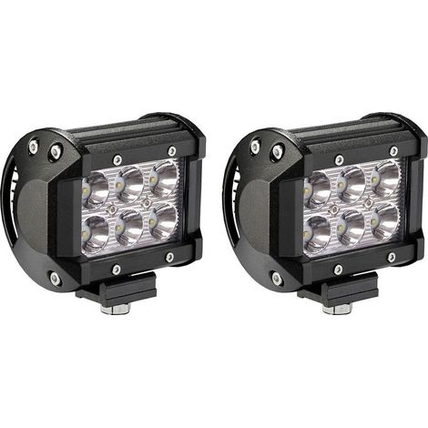 2 x 18W LED Lampes de Travail 1800 Lumens Projecteur Blanc 12V 24V Réflecteur d'inondation Lampe de Travail Lampe de Travail (1/5)