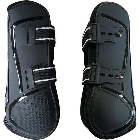 Lot de 2 guêtres de sport équestre, bottes de saut pour cheval et poney, Équipement de protection des jambes avant (1/5)