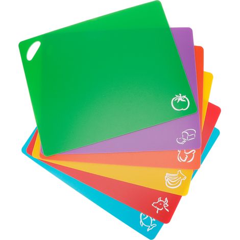 6-teiliges Schneidebrett-Set, flexible, rutschfeste Schneidematten für Gemüse und Fleisch, Küchenhelfer (1/5)