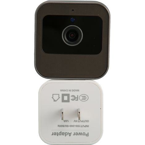 Caméra WiFi Horloge Blanche 1080P HD Rotative Surveillance à Distance Mini Caméra de Sécurité Domestique 100-240V Prise US Plug and Play (1/5)