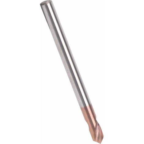 Foret de centrage en acier au tungstène revêtu de titane, dureté 55 HRC, pour fraisage et tournage, diamètre 2 x 50 x 2T x 90°. (1/5)