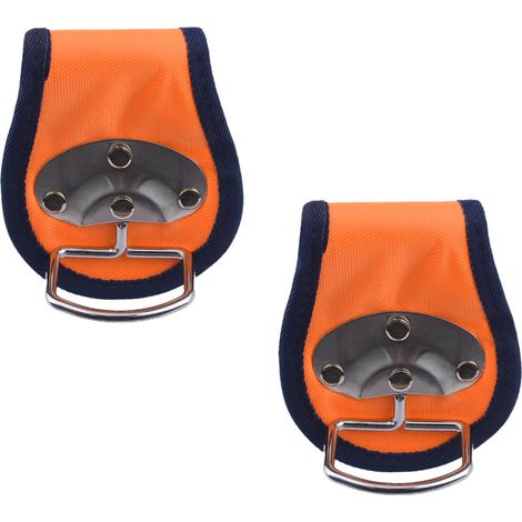 Lot de 2 sangles de rangement en tissu Oxford pour marteau avec boucle en métal, outil et pochette de transport pour marteau, ceinture de rangement pour outils de campagne (orange) (1/5)