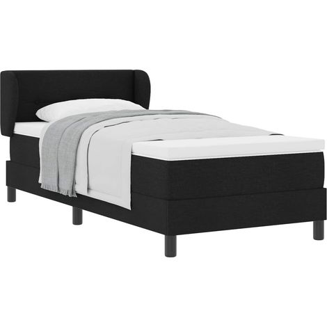 Maison Exclusive - Lit à ressorts avec matelas Noir 80 x 200 cm tissu