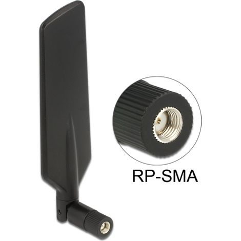 Antenne lte wlan dualband rp-sma 1  4 dbi omni gelenk schwarz rotatable delock
