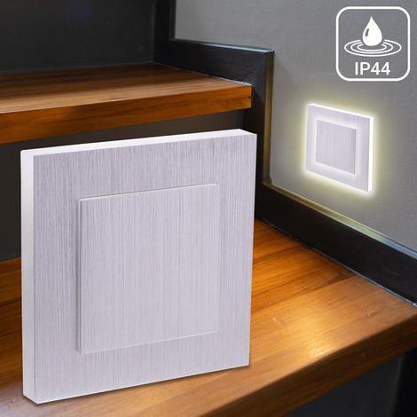 LED Treppenleuchte IP44 eckig Alu-gebürstet - Lichtfarbe: CCT 1,5W - Lichtaustritt: Doppio (1/5)