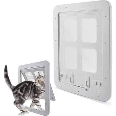 (24 cm x 29 cm) Blanc,Chatiere pour Moustiquaire Chattiere Porte Chat Facile à Installer Esthétique et sans Bruit Moustiquaire Porte Chat (1/5)