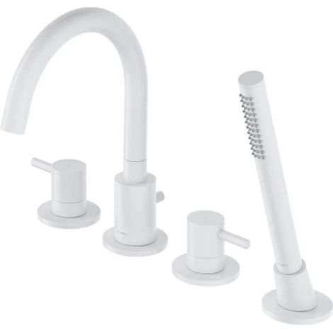 OMNIRES Y - Miscelatore per bordovasca, montaggio a 4 fori, bianco opaco Y1232WM