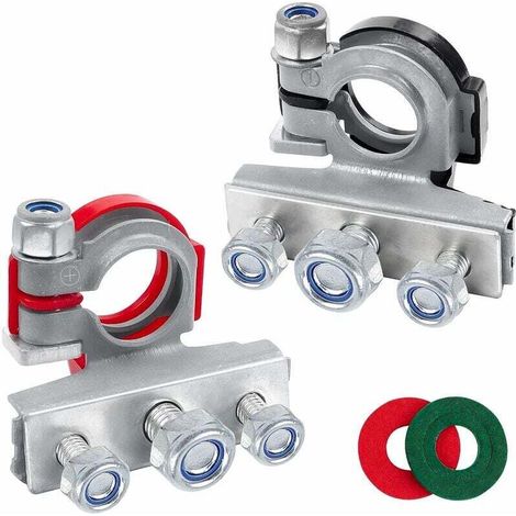 Terminal de batería de cobre puro de 12 V con almohadilla anticorrosión – Conexión rápida para coche, camión, barco – Apertura de 15,3 a 18 mm
