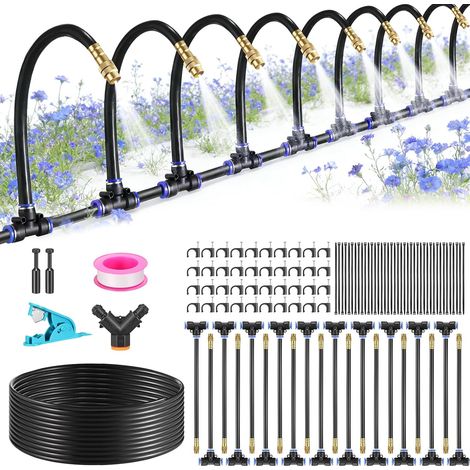 Garden 20m Irrigation System with Mist Automatic Irrigation Cooling Kit Garden Greenhouse Patio Balcony (1/5)