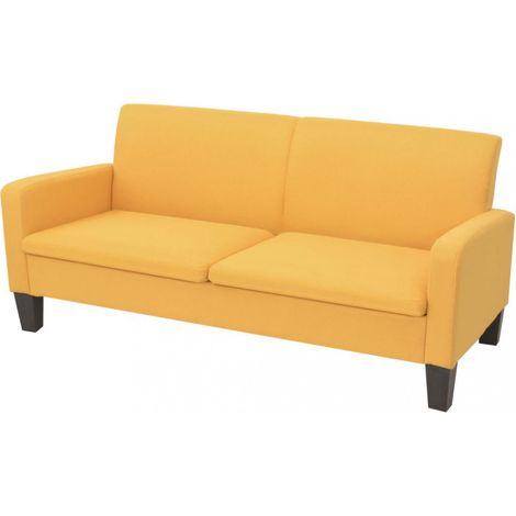 3-Sitzersofa 180 x 65 x76 cm Gelb vidaXL (1/5)