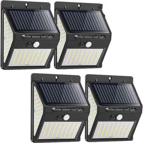 Applique murale solaire étanche d'extérieur avec détecteur de mouvement P65, 144 LED pour jardin (1/5)