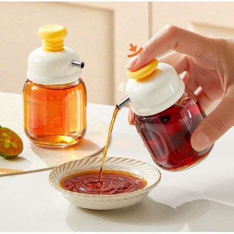 Distributeur de sauce soja, en verre, avec réservoir étanche à l'huile, 100 ml, idéal pour la cuisine et les grillades (1/5)