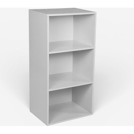 Bibliothèque modulable 3 étagères en aggloméré Tayru - Blanc (1/4)
